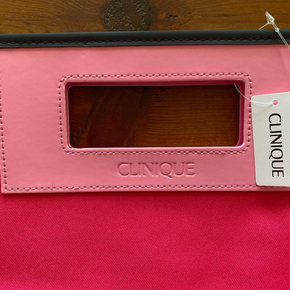CLINIQUE PINK TOTE BAG SQUARE SHAPE- SO CUTE! - RARE - BRAND NEW WITH TAGS - Picture 2 of 5